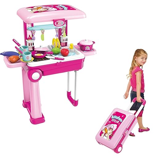Buy HEYCANDY Little Chef 2 in 1 Kitchen Play Set, Pretend Play Luggage