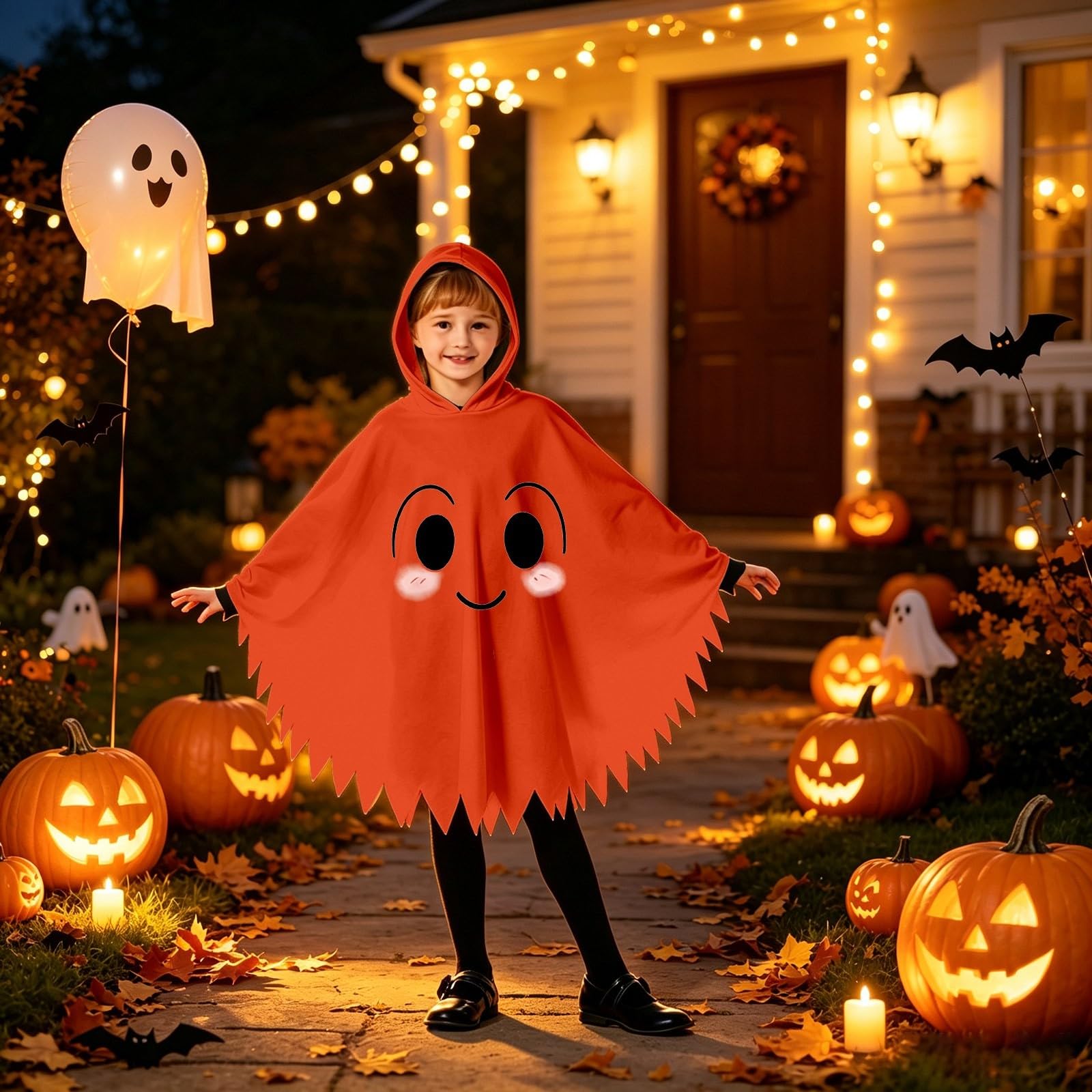 Mantello medievale con cappuccio per travestimenti, ideale per Halloween, con stampa elaborata, versatile, adatto per tutte le stagioni, accessorio per costume di alta qualità per giochi di ruolo