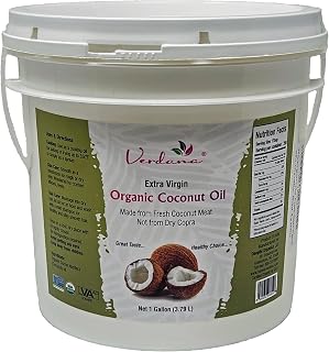 Verdana USDA Organic Extra Virgin Coconut Oil, Unrefined Cold Pressed 1 Gallon for Cooking, Baking, Skin & Hair