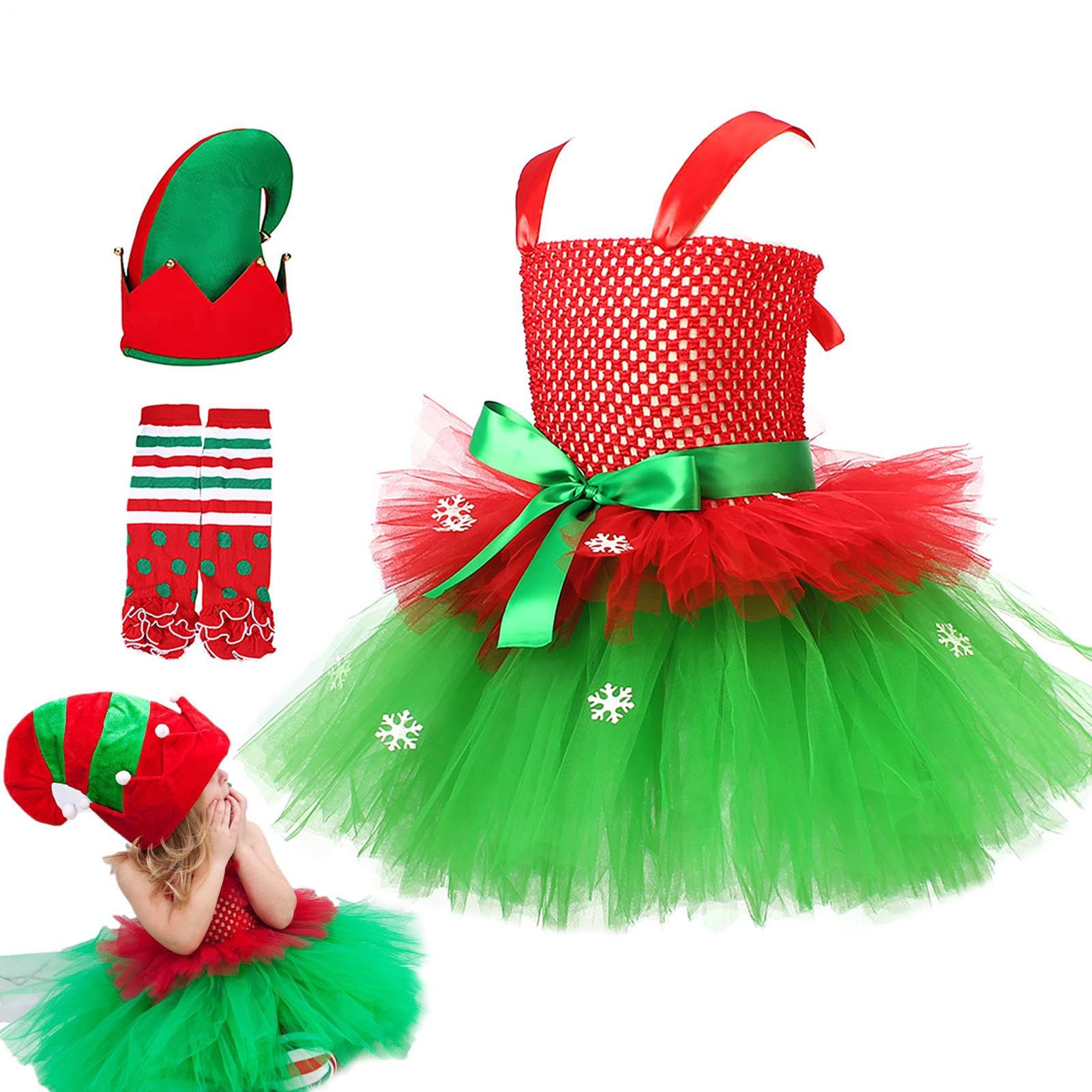 Abito di Natale per bambine Abito senza maniche in tulle da travestimento