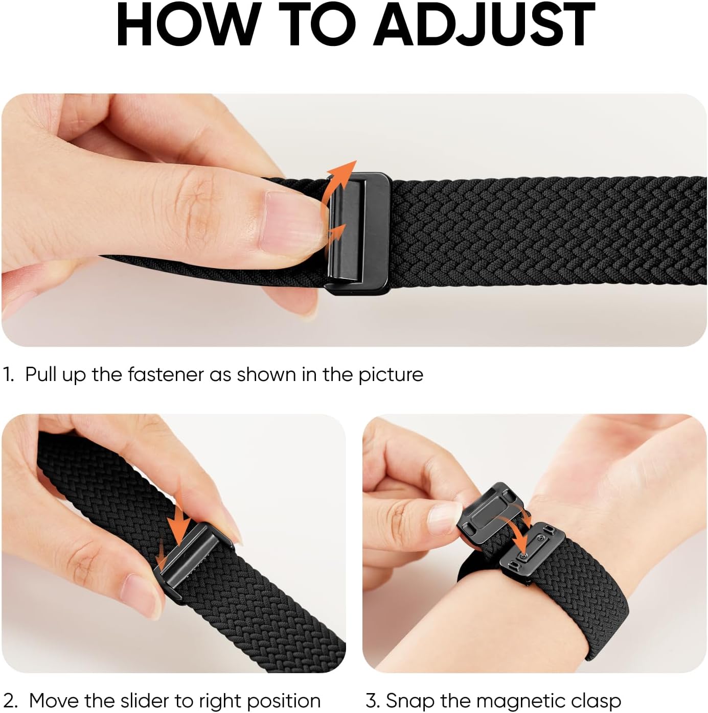 3 Pack Braided Bands Compatible with Samsung Galaxy Watch 7 6 4 5 FE Band 44mm 40mm/Galaxy Watch 6 4 Classic 42mm 46mm 43mm 47mm/Watch 5 Pro Band 45mm/Active 2, 20mm Stretchy Nylon Sport Band - Image 2