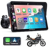 APHQUA Schermo Moto 7″ CarPlay e Android Auto Senza Fili – Touchscreen impermeabile IP67 per moto con Navigation GPS, Bluetooth Trans, Siri, Vivavoce – Modello A722