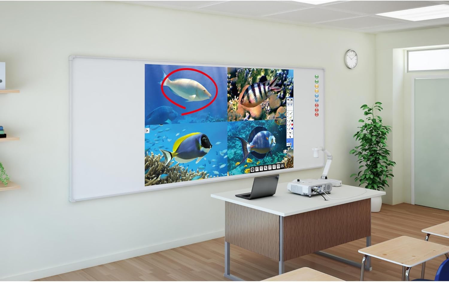 Projector Epson PowerLite de 535 W en un entorn d'aula