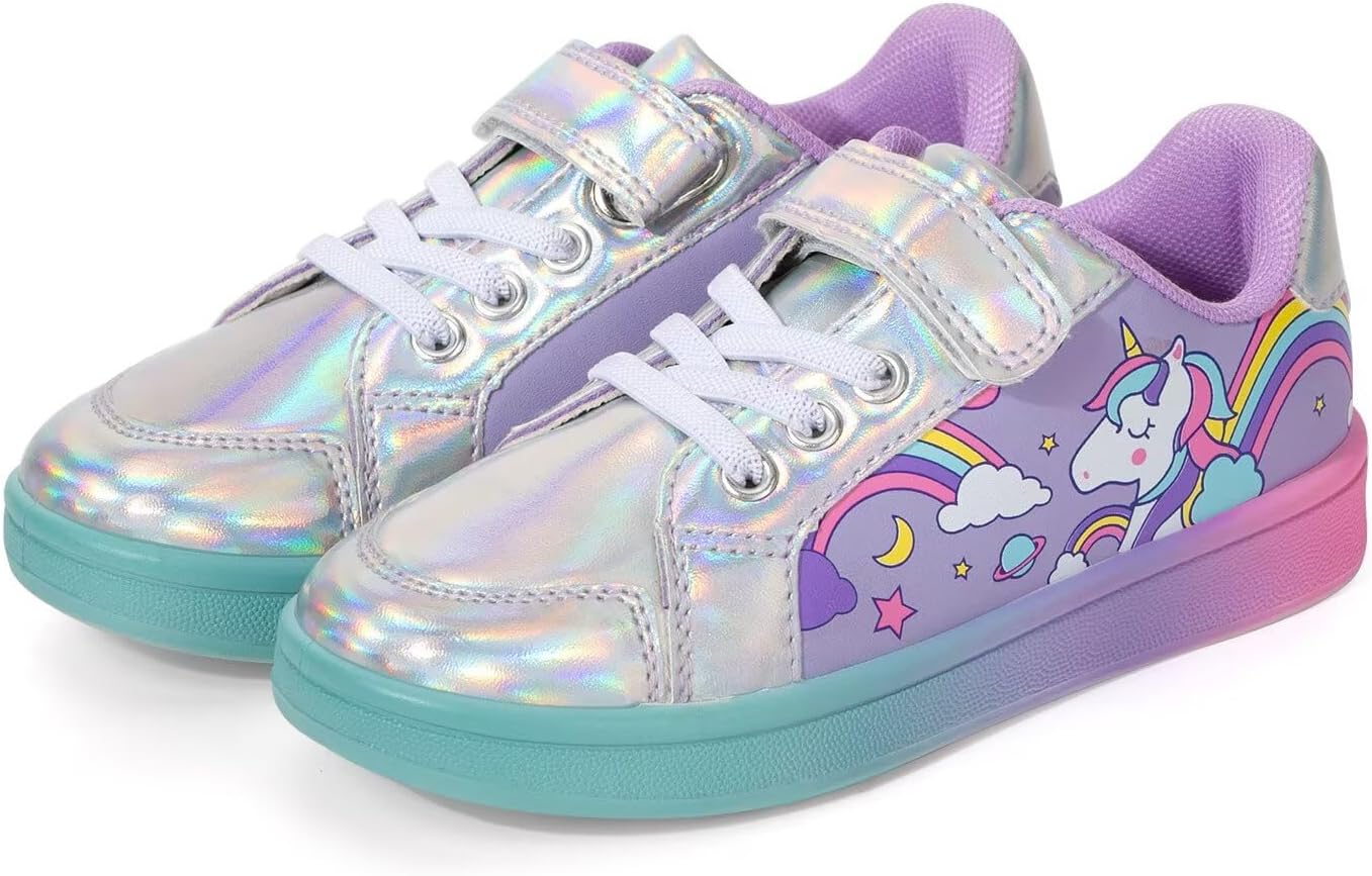 EUXTERPA Toddler Sneakers for Girls Boys Casual Walking Shoes Kids School Shoe with Hook and Loop