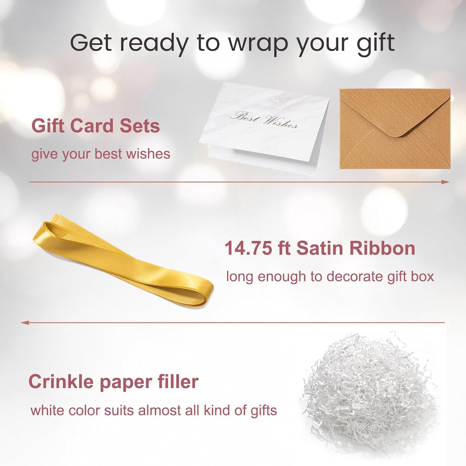 Mefleet 2 Pack Large Gift Box with Lid for Presents 12x12x12 Inches Extra Big Deep Square White Boxes for Christmas, Birthday, Valentine's Day, Mother's Day - Contains Crinkle Paper, Ribbon and Card