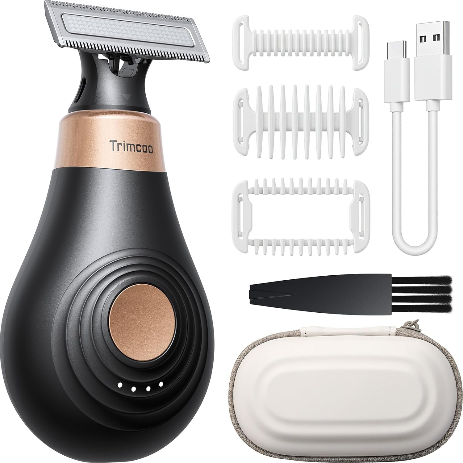 2026 Nuovo Rasoio Elettrico Donna per Zona Bikini - Rifinitore Intimo Portatile e Senza Dolore, Mini Depilatore Viso e Corpo, Ricarica USB-C, Testina Wet & Dry Sostituibile, Nero