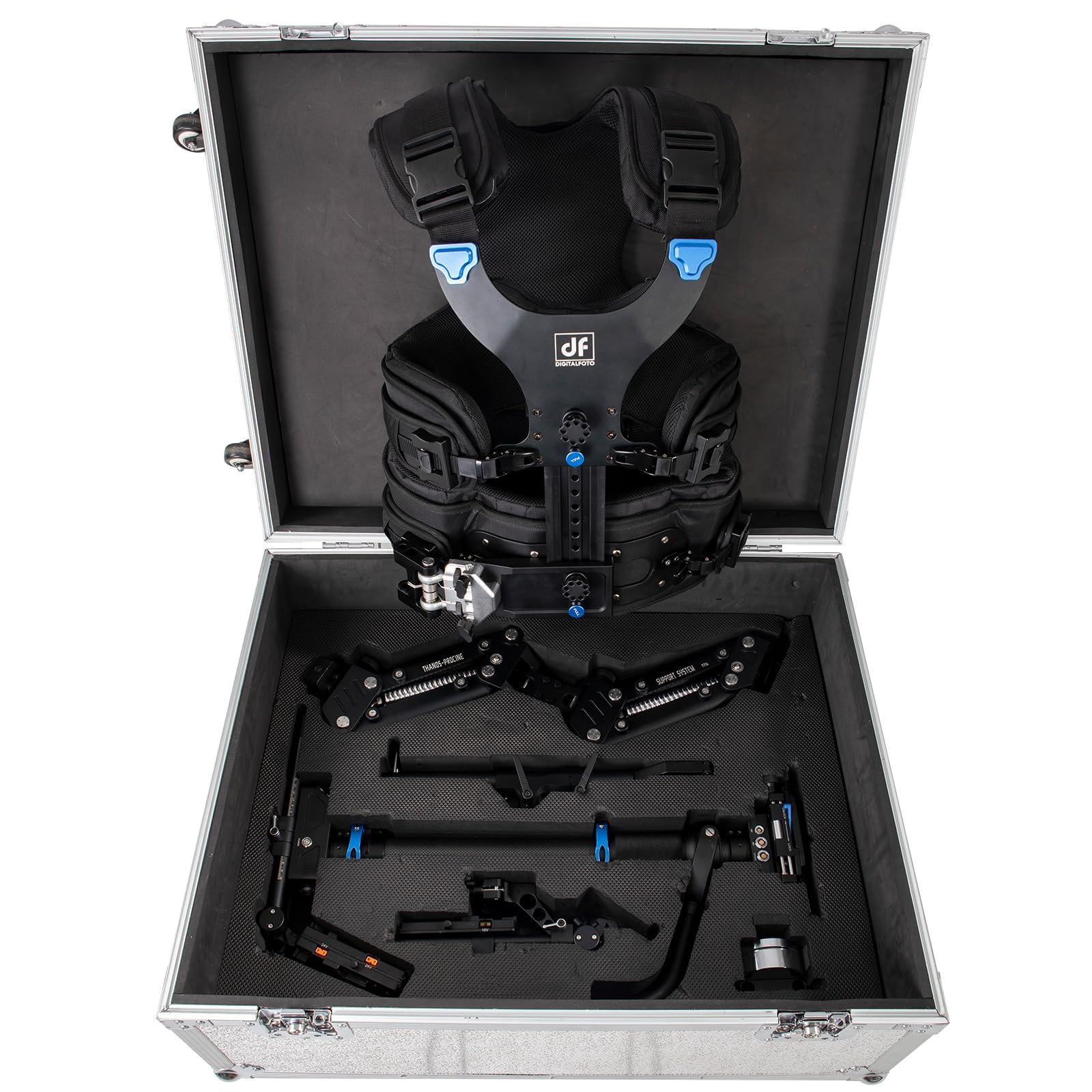 Thanos-PROCINE Sistema de Chaleco Steadicam 35 kg/77 lbs – Chaleco Gimbal Profesional con Doble Brazo & Sled de Carbono para dji Ronin 2, Alexa 35, Amira, Sony FX6, Red V Raptor XL, etc.