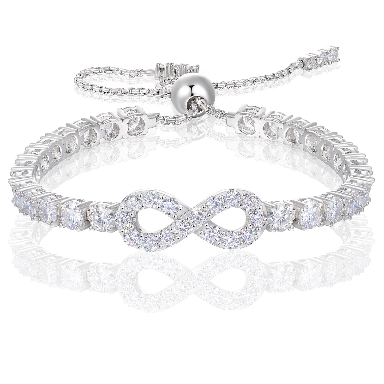 E-EMERMAKING Moissanite Infinity Tennis Bracelet