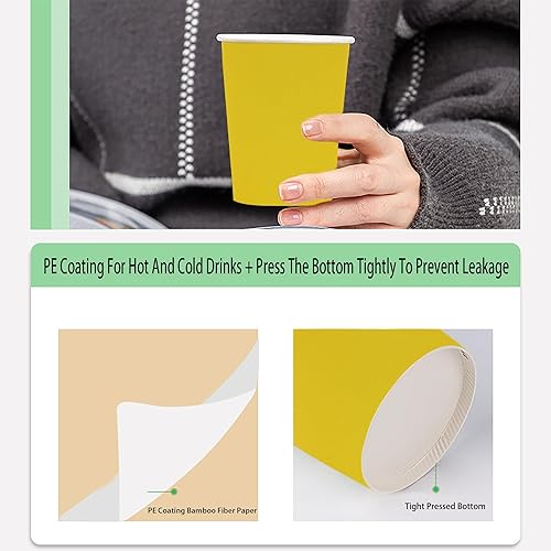 Miniatura 6 de Yes!Fresh Hot Party - Vasos de papel, 8 onzas, 50 unidades, varios colores (amarillo)