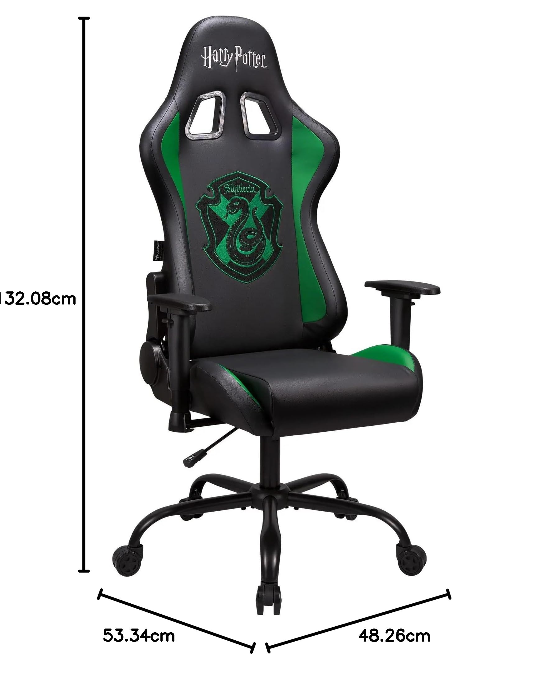 Subsonic - Silla Gaming Harry Potter - Silla de Oficina Ergonómica con Espuma de Alta Densidad, Respaldo Reclinable y Reposabrazos 3D Ajustables - Altura Ajustable - Negro