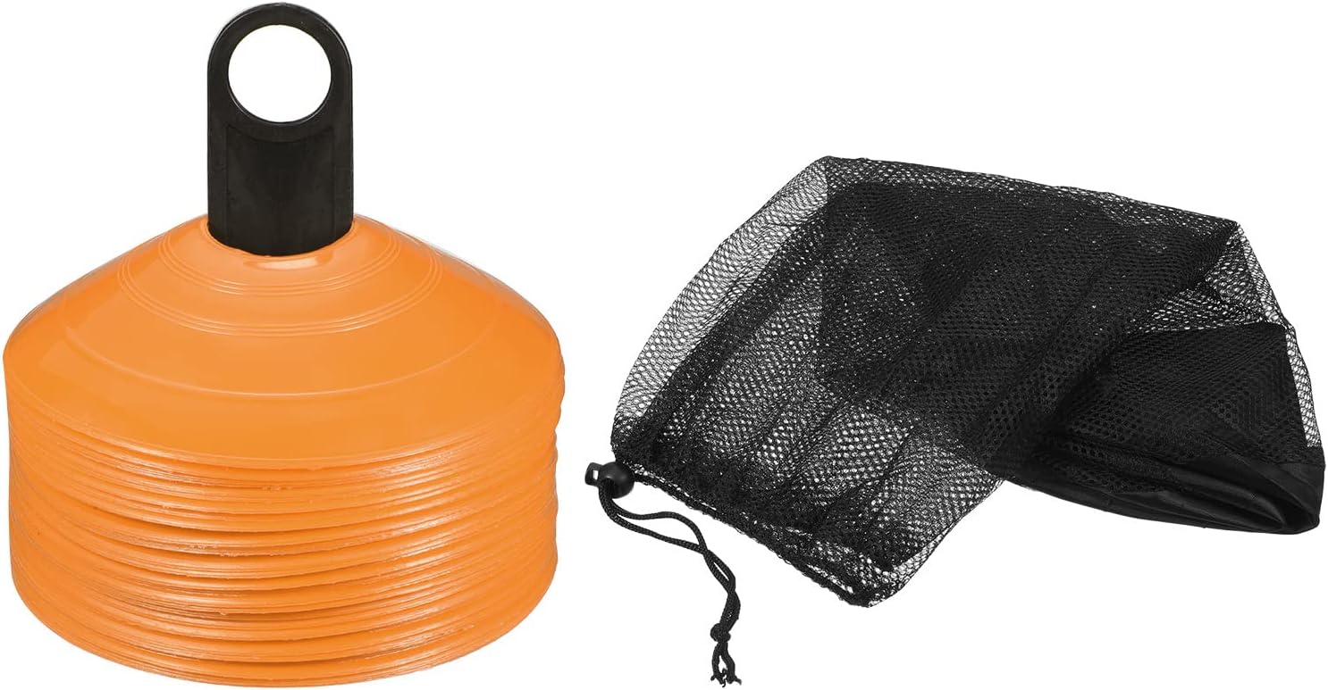 PATIKIL Soccer Disc Cones, Pack Plastic Football Field Marker Cones with Holder/Carrying Bag for Agility Sport Training