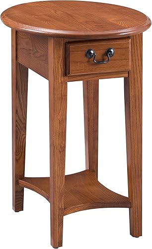 Miniatura 34 de Leick Home 10036 Mesa auxiliar redonda de cristal con estante, cereza chocolate y vidrio tintado Roble chocolate/vidrio,Gris (rustic gray),Roble