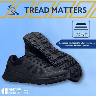 Shoes for Crews Men's Slip-Resistant Work Sneakers - Comfortable, Non-Slip Work Shoes for Men in Food Service, Hospitality, Healthcare & More - Endurance II