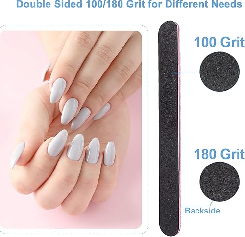 Miniatura 4 de Juego de lima de uñas y pulidor, kit de pulidores de uñas de 4 vías, kit de brillo profesional para uñas naturales, limador de manicura, limador de