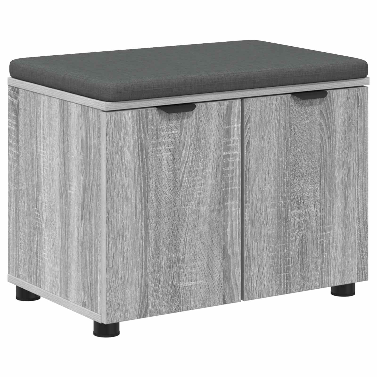Banc de coffre minimaliste résistant gris Sonoma pour gain de place et rangement chaussures