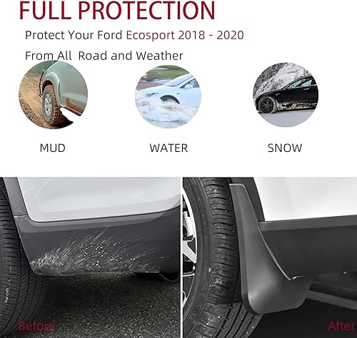 Miniatura 4 de Kit de aletas de barro para Ford EcoSport 2018 2019 2020 2021 Accesorios Barro Flap Guard Front and Rear 4pcs Set
