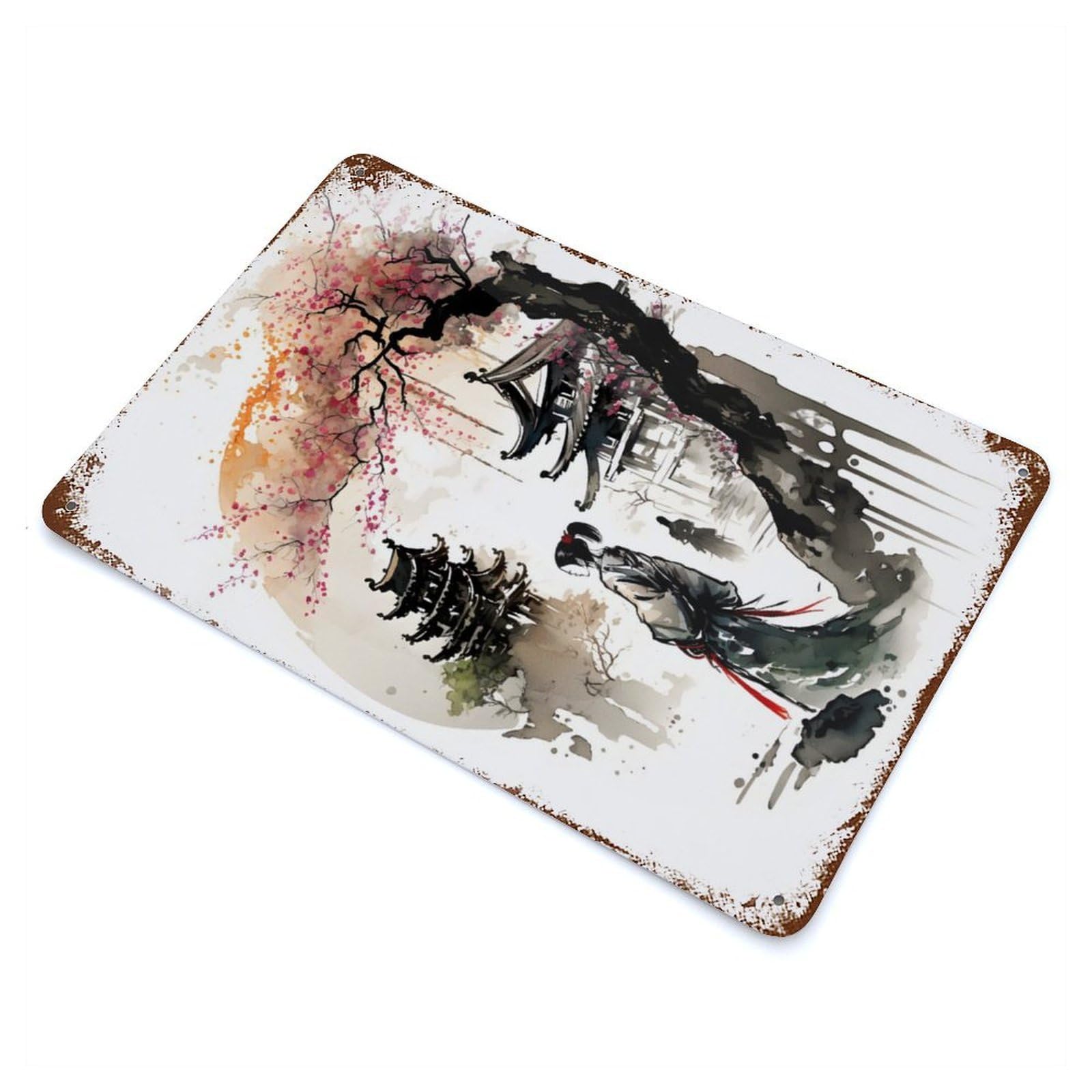 Girls Cherry Blossom 06 Vintage Rust Metal Sign 11.8"x7.9", Farmhouse Wall Decor for Garage, Pub Or Kitchen