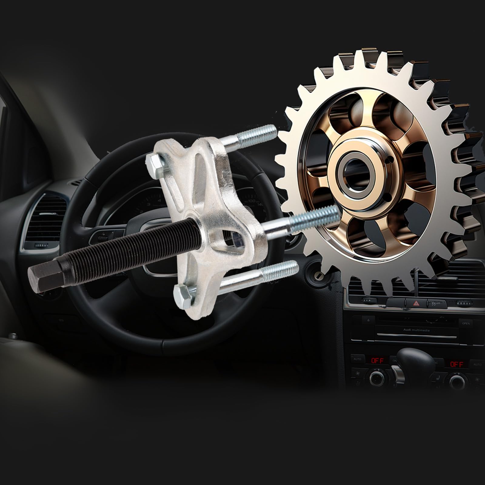 Juego de 46 extractores armónicos de equilibrio armónico, kit de herramientas de instalación de polea de volante eléctrico, juego de herramientas de extracción de cigüeñal, funciona con la