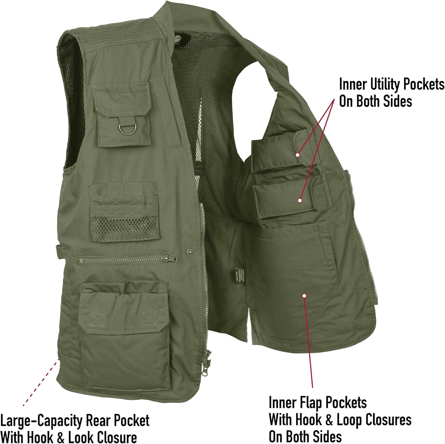 Rothco Conceal-Ops Plainclothes Vest – EDC Everyday Carry Travel Utility for Men - Image 3