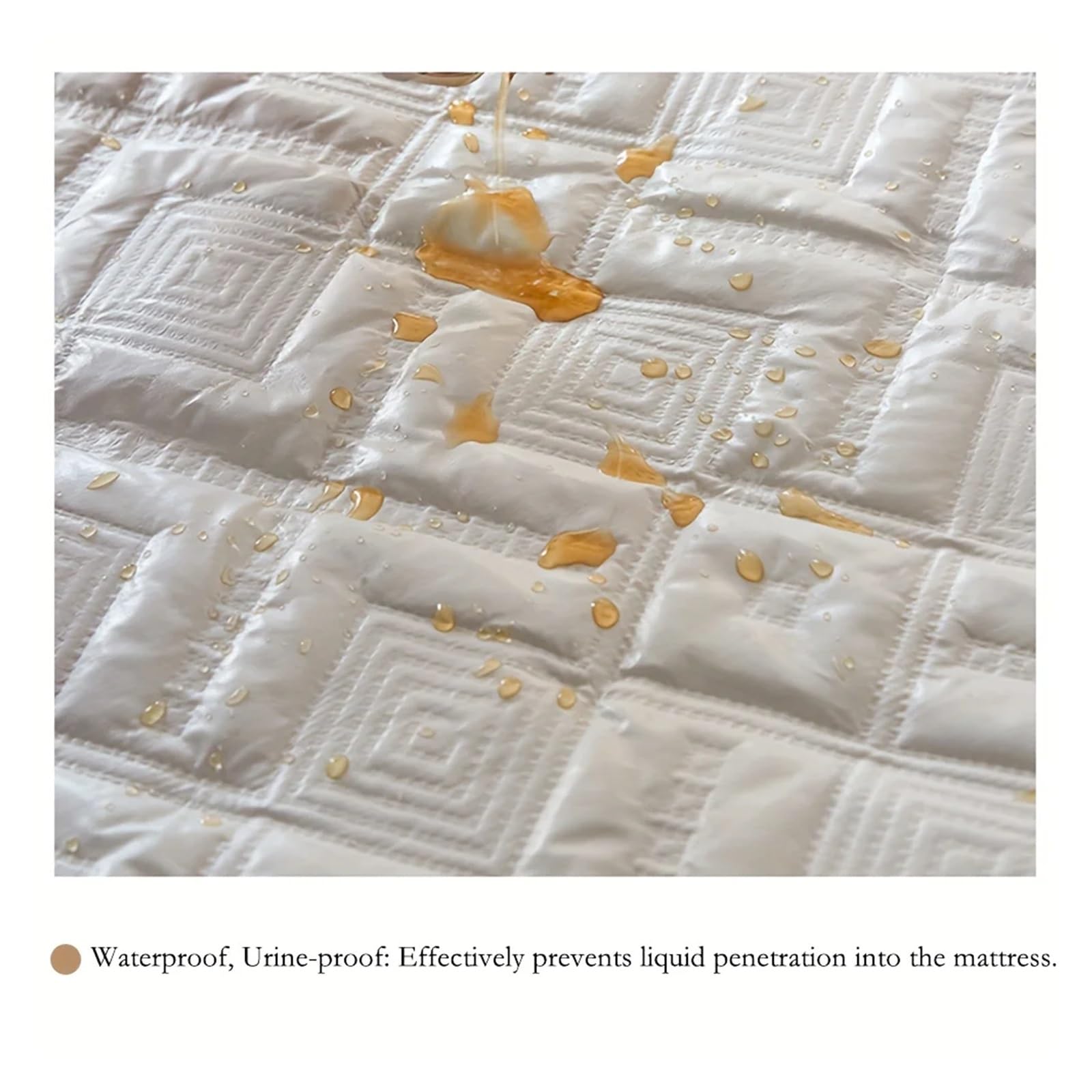 1 protège-Matelas matelassé épais et imperméable, antidérapant Anti-poussière, Drap-Housse pour Les Chambres et Les hôtels(White,180x200x30cm)