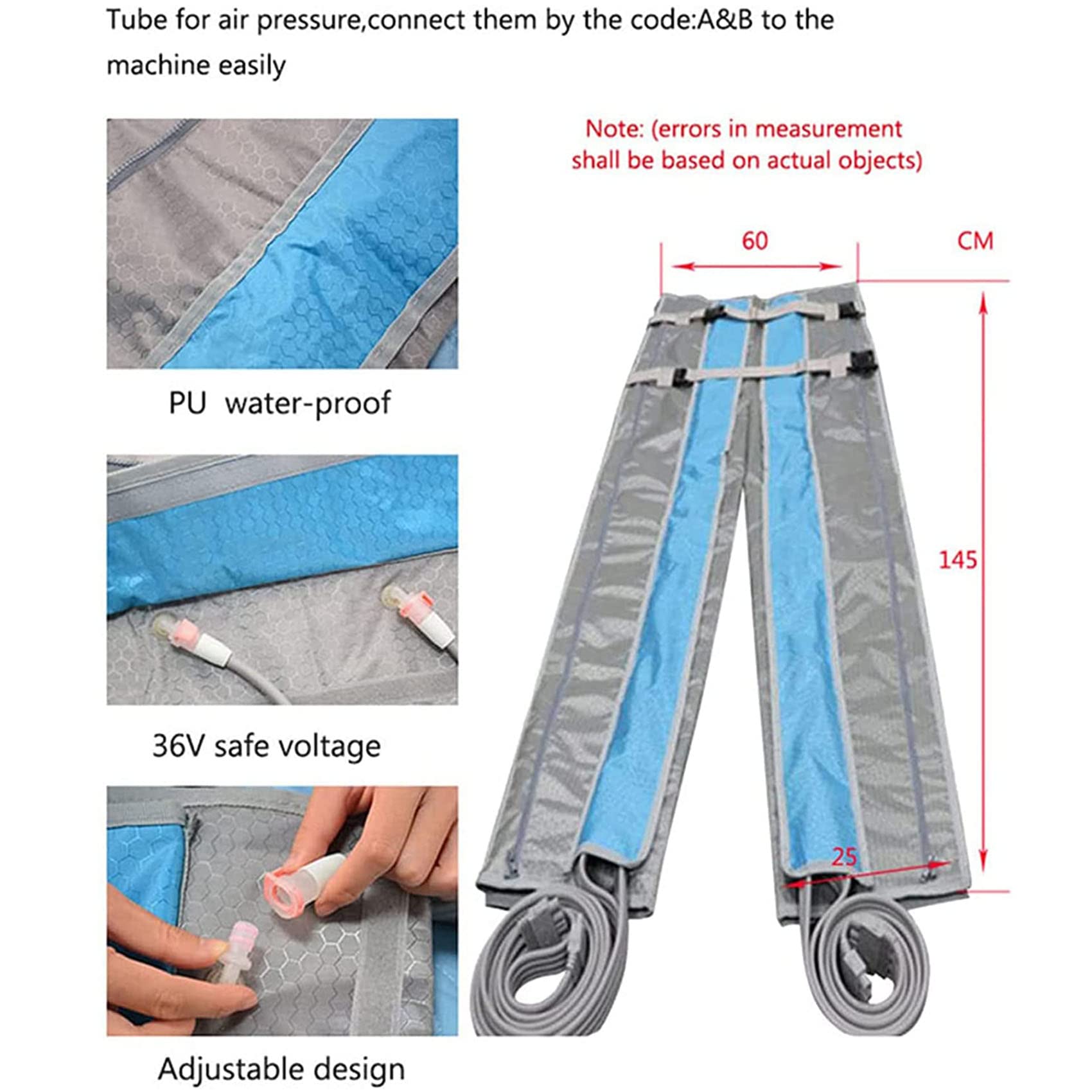 Máquina de Drenaje linfático de presoterapia Profesional Masaje de desintoxicación de presión de Aire Traje Adelgazante Masajeador de desintoxicación de piernas, Elimina la Fatiga y el Dolor muscula