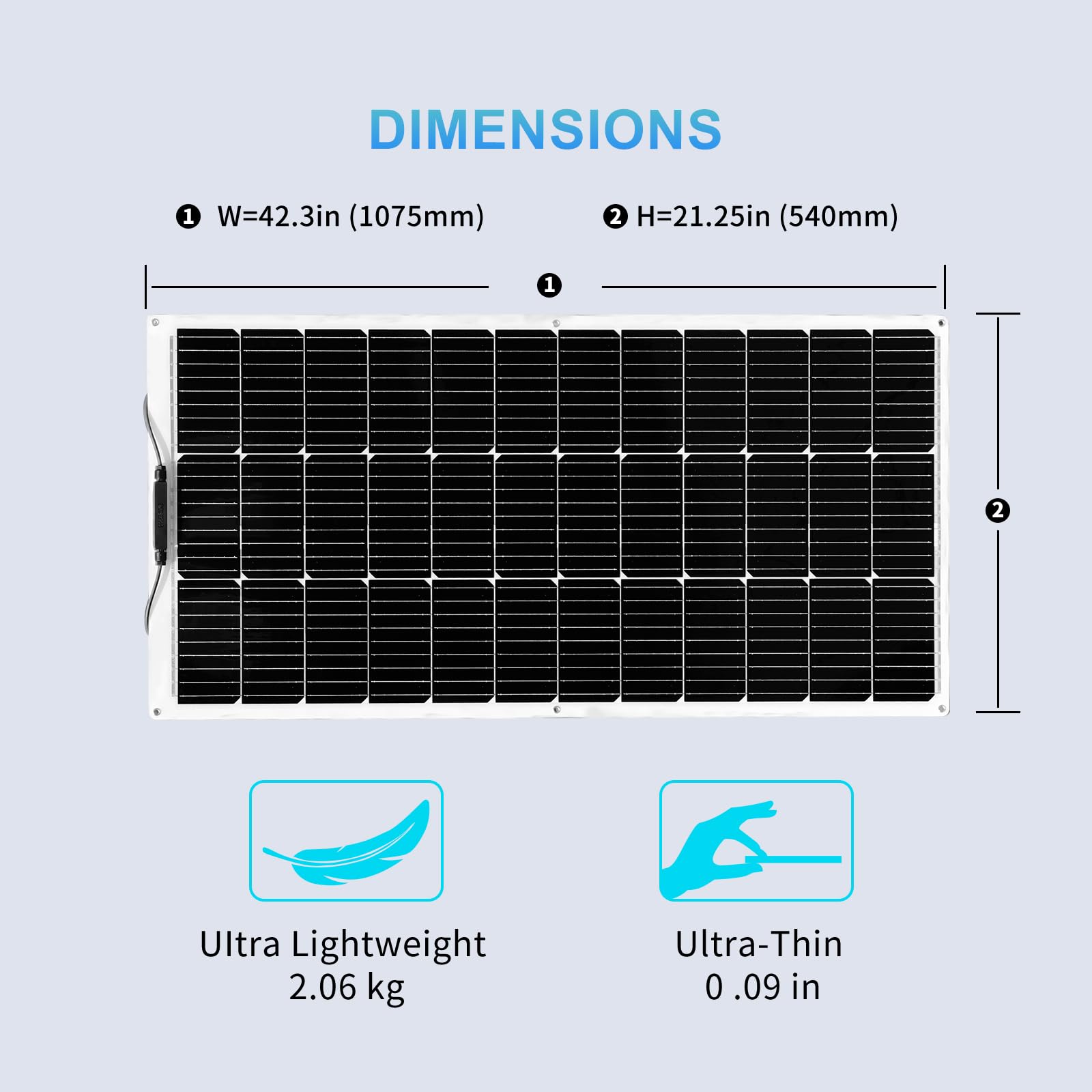XINPUGUANG Kit pannello solare flessibile da 100 W 12 V: pannello solare flessibile da 100 Watt + regolatore di carica PWM da 10 A per camper, barca, camper, roulotte e rimorchi (100 W)