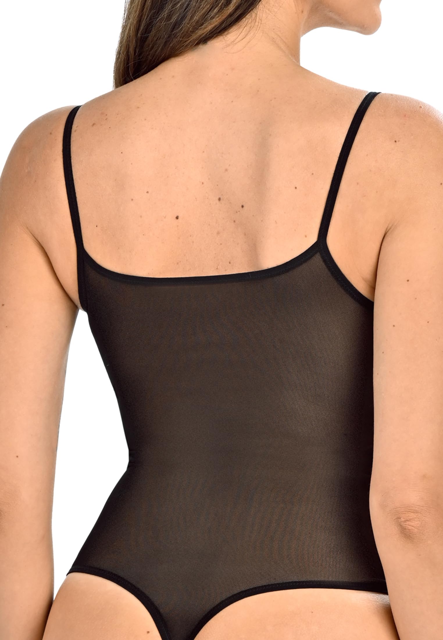 Teyli Body string femme en résille – Lingerie à fines bretelles élégante – Sous-vêtement féminin léger et séduisant.