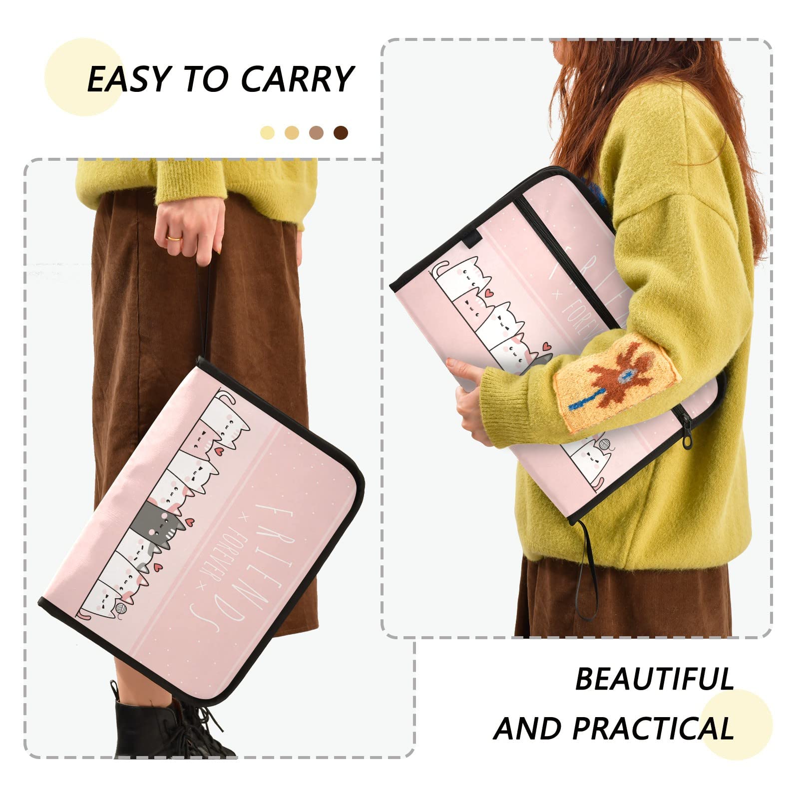 Amazon.com : Cute Kitty Cat Pink Expanding Accordion File