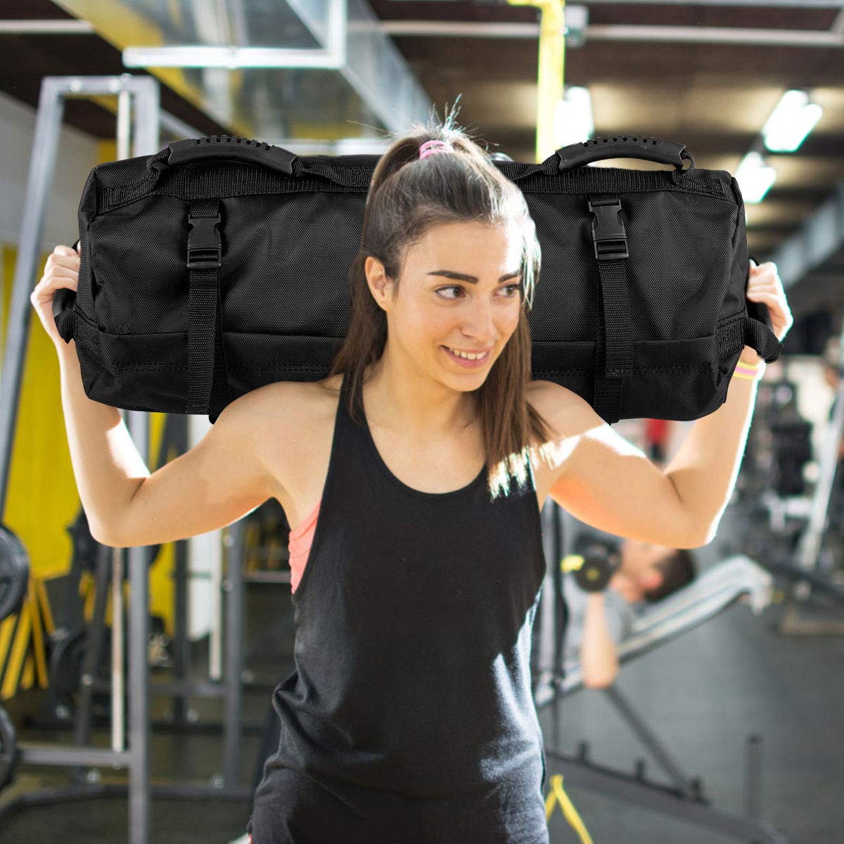 COSTWAY Sac de Sable d'Entraînement 18 kg 23x23x60 cm