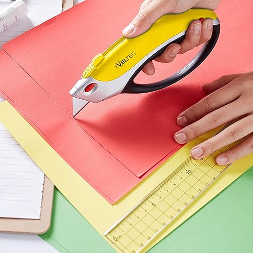 Miniatura 5 de SK5 Cuchillas de acero para cortador de cajas de cuchillos de uso pesado, cortador de alfombras, paquete de 10 con dispensador