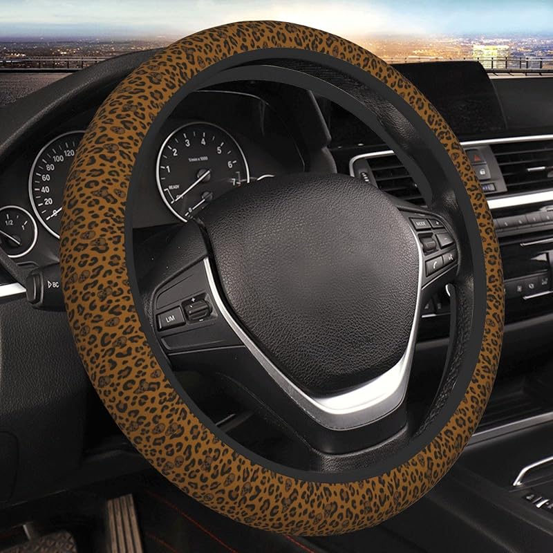 Capa para Volante YISHOW Leopard Skull em Neoprene, 38,1 cm