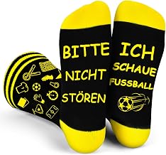 Trustnice Gifts for Men Football Fan Item Funny Socks with Saying Bitte Nicht Stören Ich Schaue Football - Football Gifts Boys Children Women Men Birthday Gift Football Socks