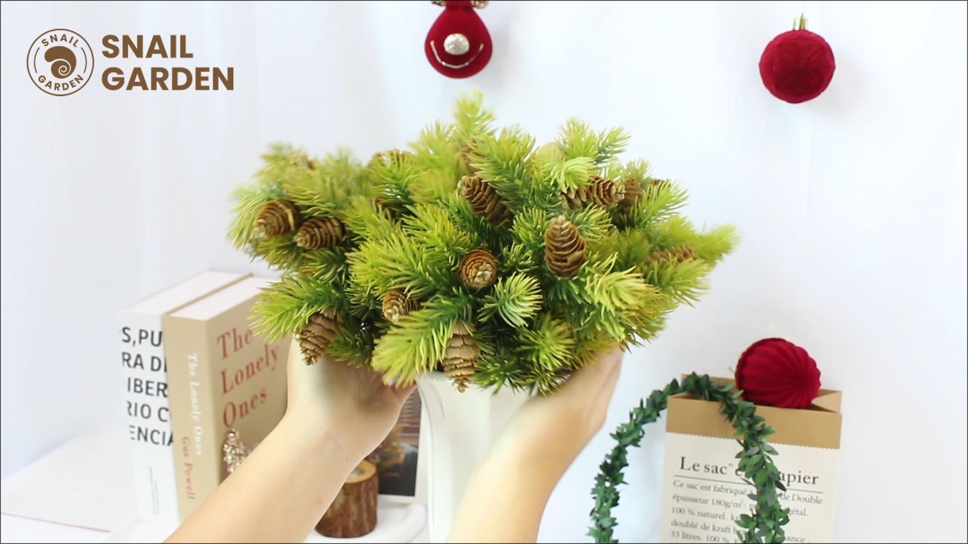 Branches De Sapin Artificiel Avec Pommes De Pin - Lot De 4 Pièces 36x22cm | Déco Noël, Mariage, Couronne, Table
