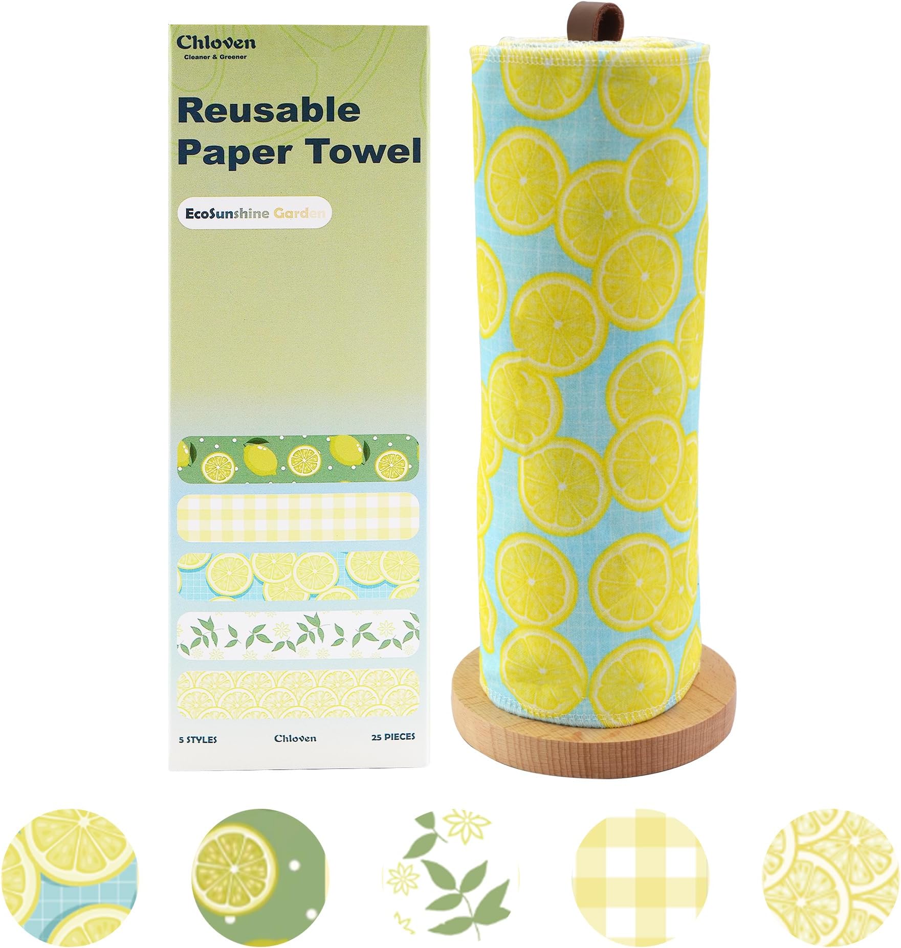 Chloven Reusable Paper Towels - Jumbo Large Reusable Paperless Paper Towels Washable Roll,Cotton Flannel Cloth Paper Towels for Ktichen,25 Pack Kitchen Towels Zero Waste Reusable Napkins Alternative