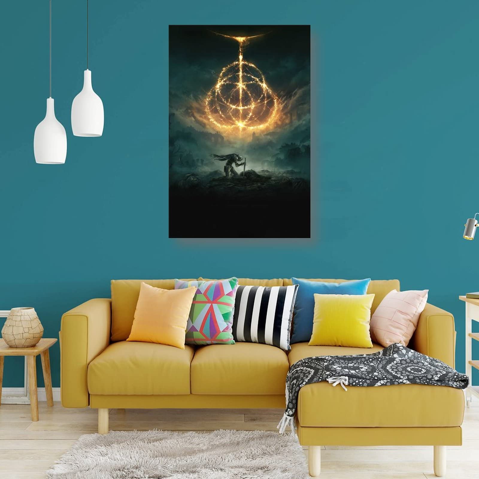Poster Elden Ring Sur Toile 60x90 Cm - Décoration Gamer Chambre, Bureau - Haute Qualité