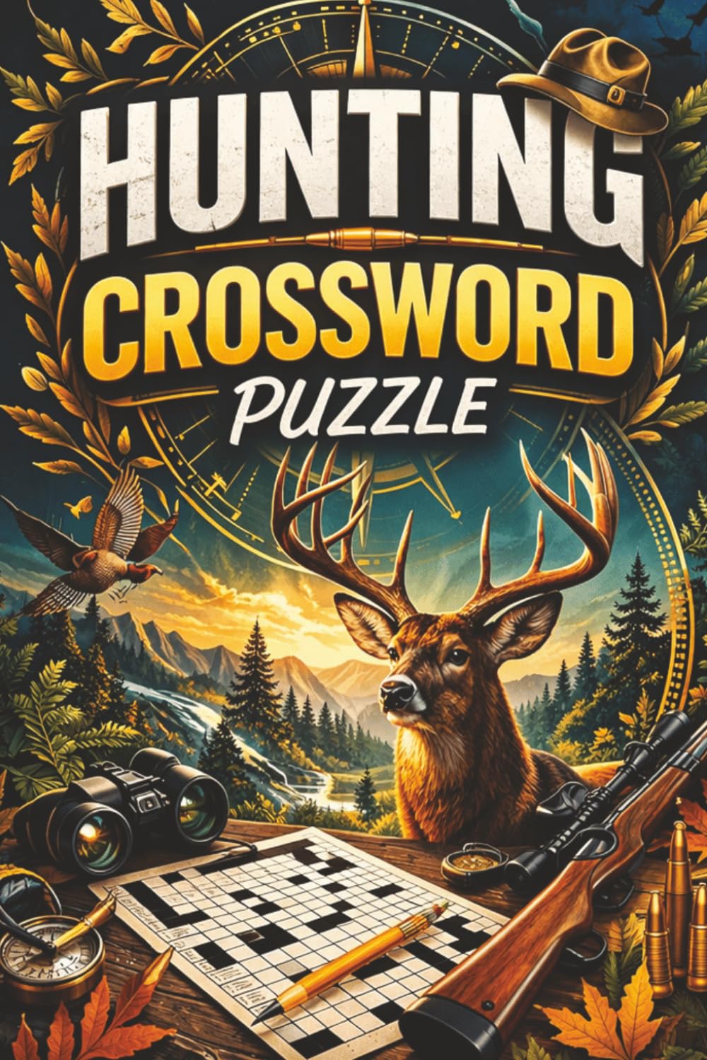 Hunting Crossword Puzzles: 55+ Fun & Challenging easy to read Print Crossword Puzzles about Hunting, Outdoors, Wildlife and More | 6x9 inches, 125 pages... (Solution Included)