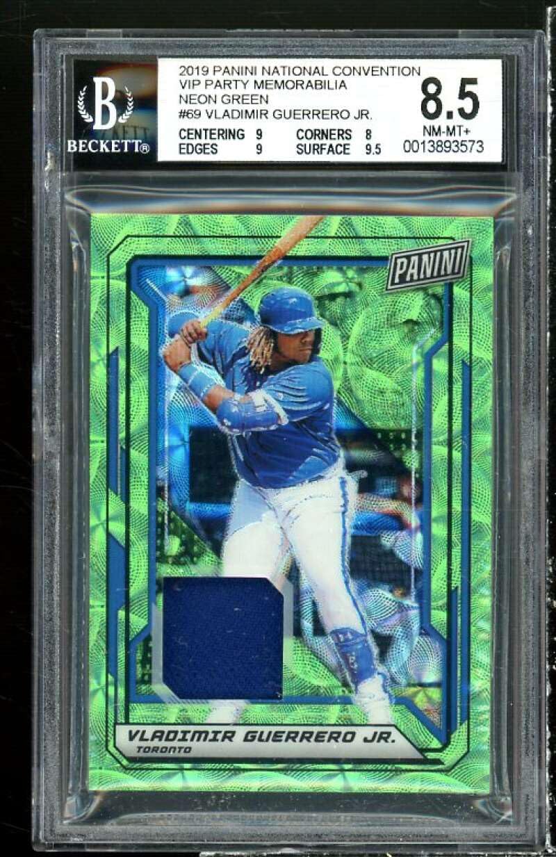 Amazon.com: Vladimir Guerrero Jr 2019 Panini NC Vip Party Mem Neon