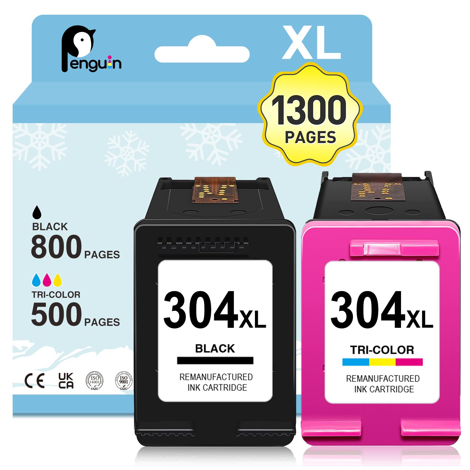 Penguin 304XL Cartuchos para HP 304 XL Negro y Color DeskJet 2620 2625 2630 | tinta hp304 xl Envy 5000 5010 5020 5030 5032 5052 5055 5058 DeskJet 2652 2632 3720 3730 3750 3760 3762 3764 AMP 100 125