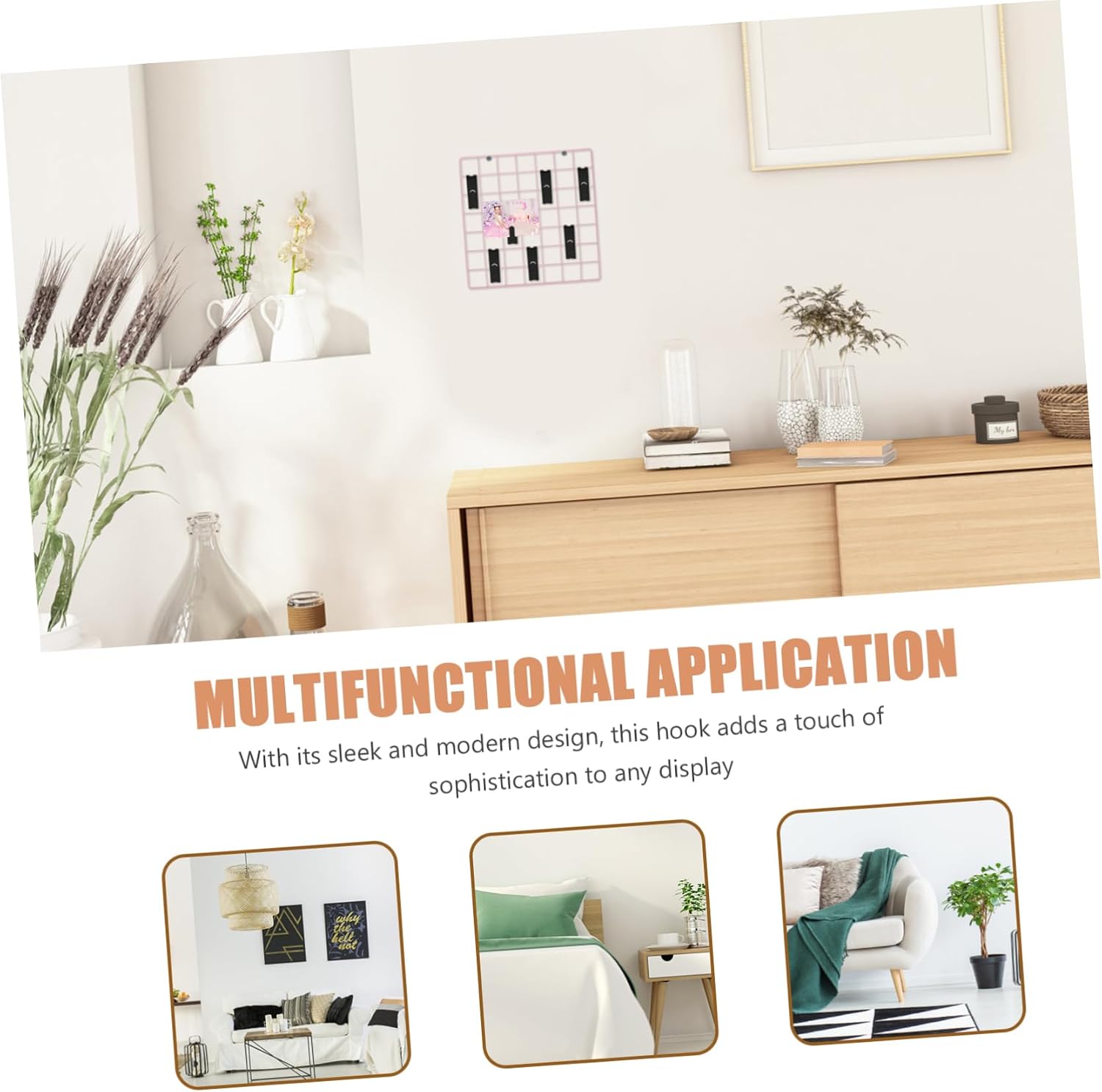 8pcs Wall Hooks Hooks for Easy Picture Display Sturdy Hangers for Home Wire Grid Panel Accessories