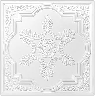 Art3d 24 x 24in. White Ceiling Tile Drop in, 12-Panel