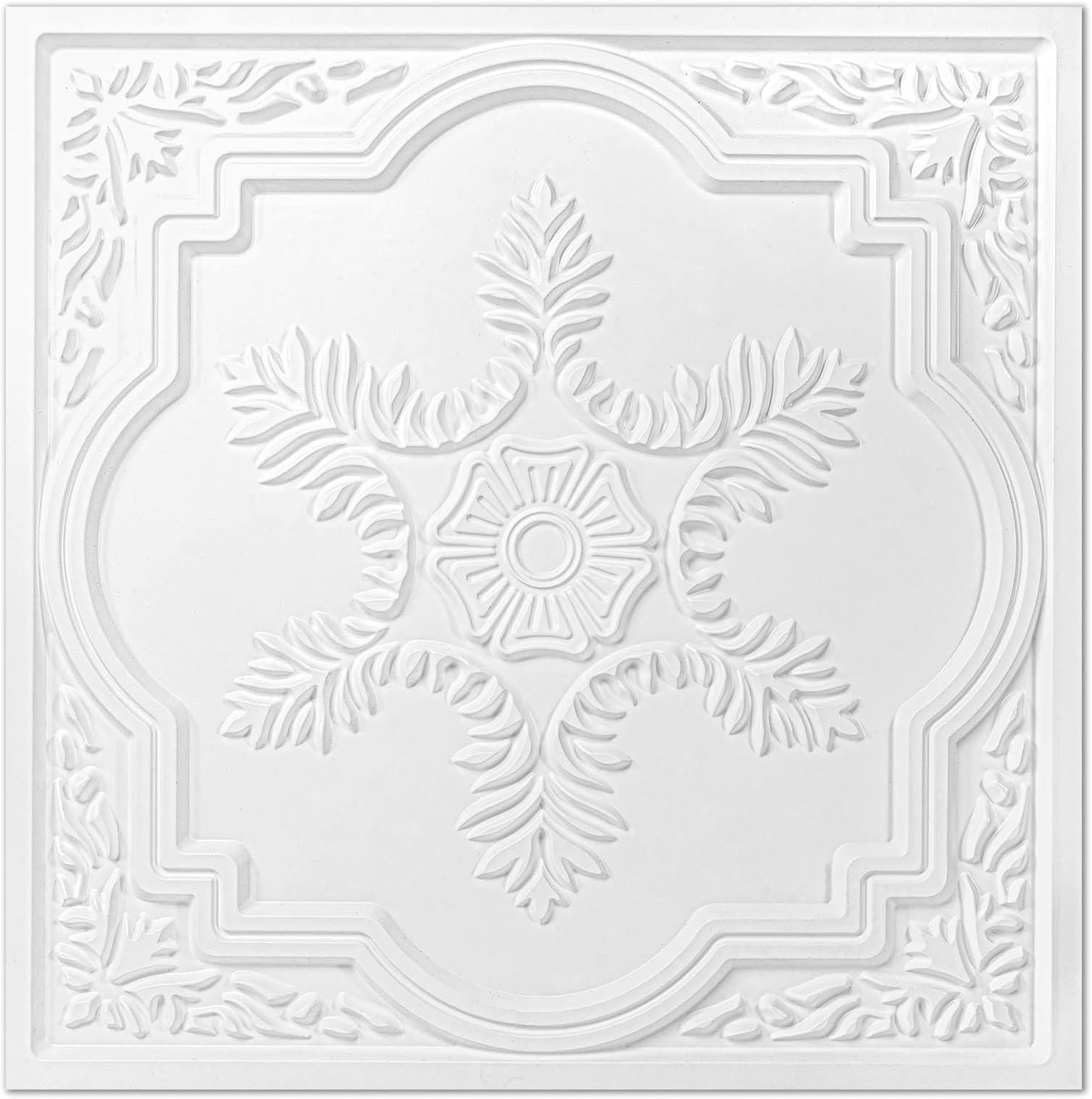 Art3d 24 x 24in. White Ceiling Tile Drop in, 12-Panel