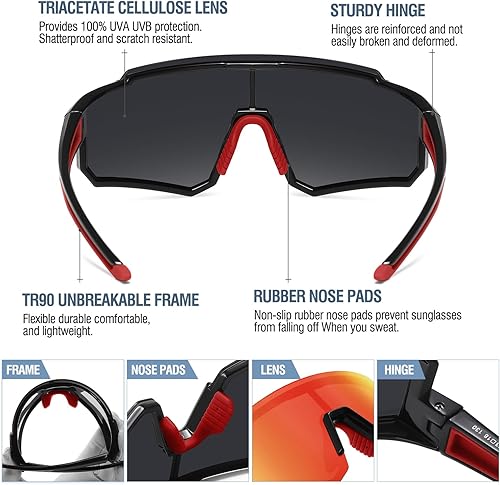 Miniatura 3 de DUCO Gafas de sol deportivas polarizadas para hombres y mujeres, protección UV400, béisbol, ciclismo, correr, pesca, DC0068