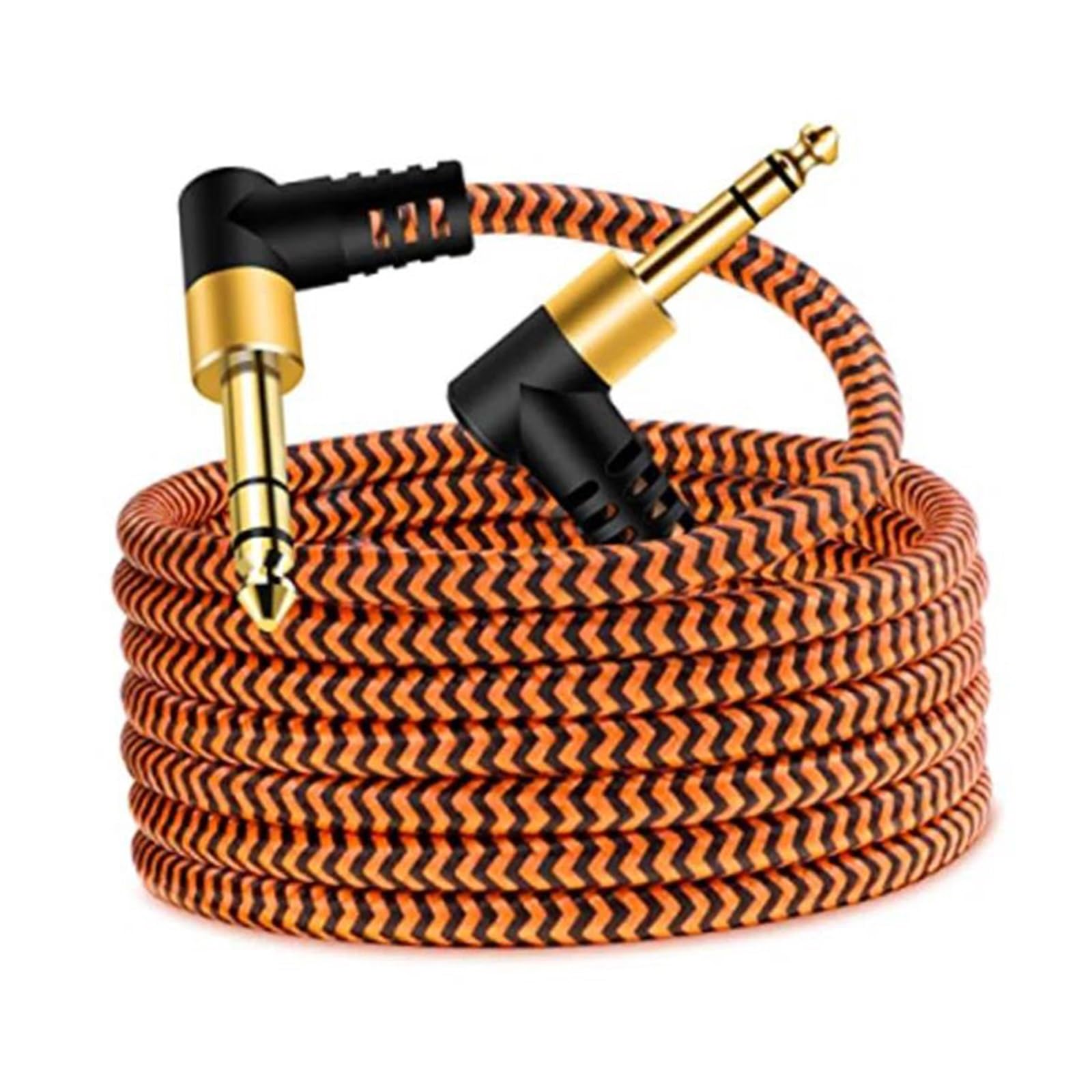Guitarra Cable Audio Cable De Instrumento TRS 1/4 Pulgada Cable Interconexión Estéreo Salida Macho Ángulo Recto 6,35 Mm