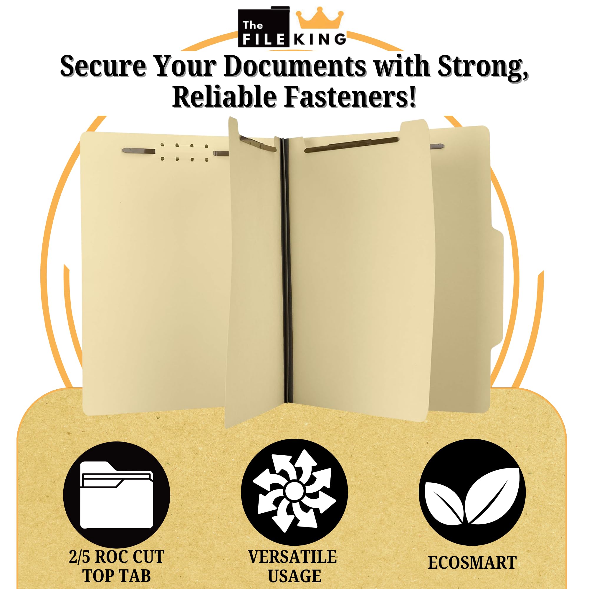 The File King Two Divider Manila Classification File Folder - Letter Size - Image 3