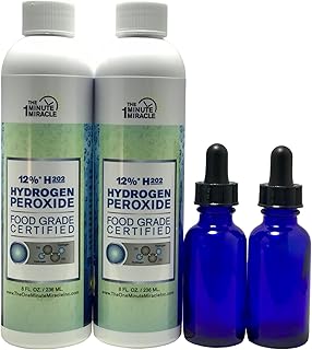 12% Hydrogen Peroxide Food Grade - 2 Bottles - Recommended by: The One Minute Cure Book