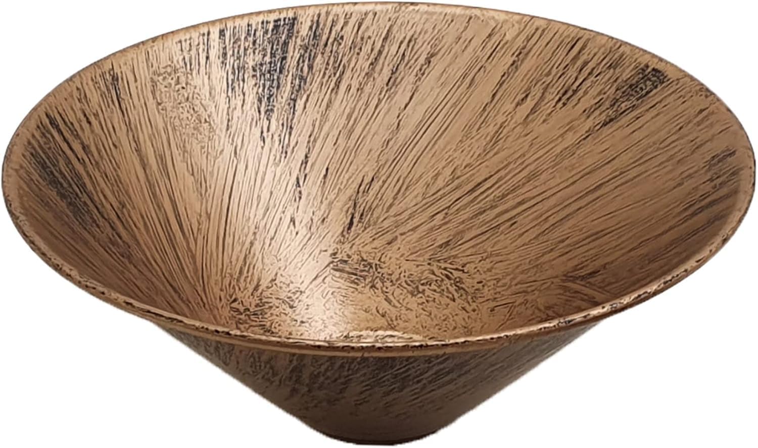 2 Pack Brushed Copper Cone Lamp Shades 22cm Metal Light Shades with Vintage Design, Easy Fit for Ceiling, Wall & Pendant Fixtures, Ideal for Home or Café Lighting