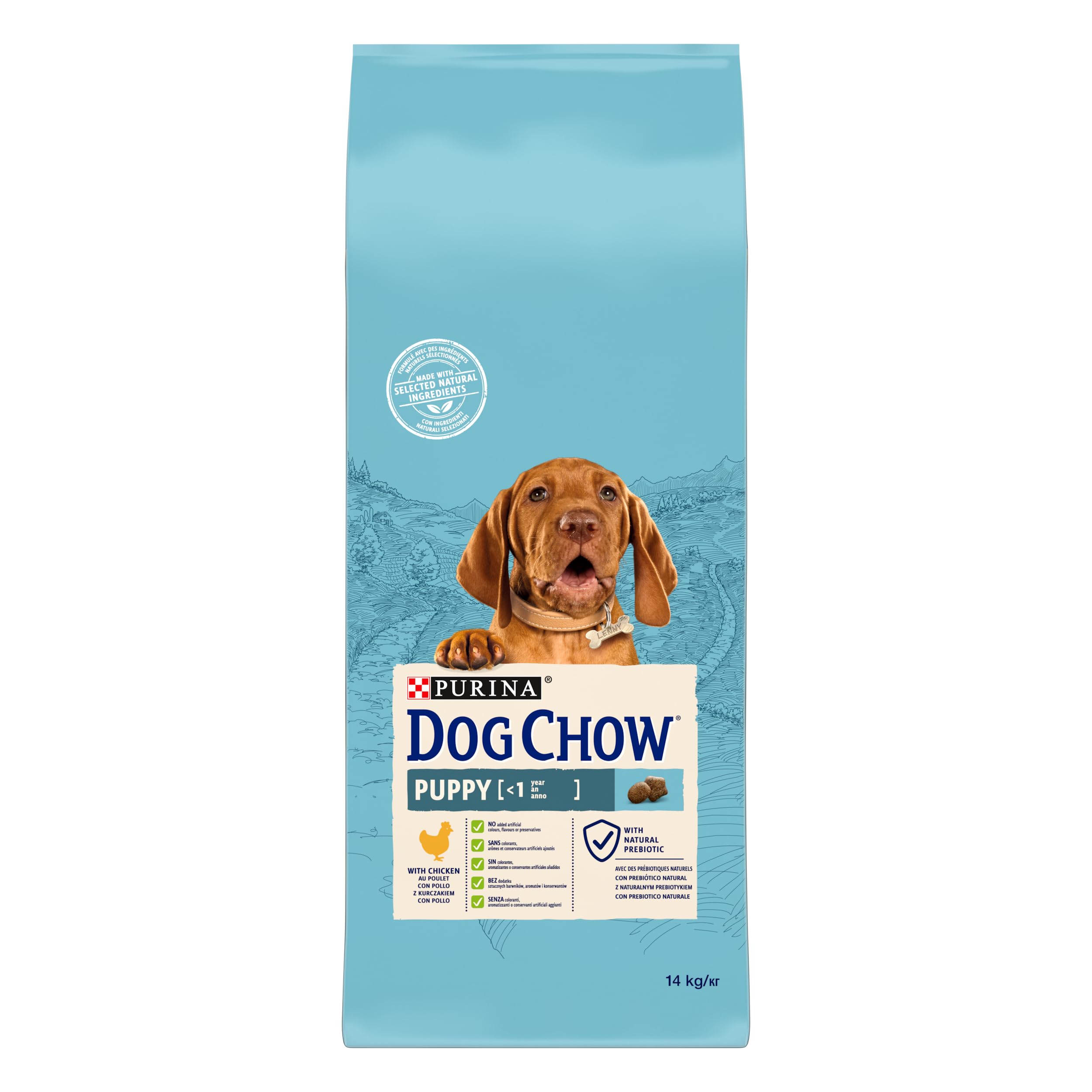 PURINA DOG CHOW | Chiot | Croquettes pour Chiot |Poulet| Lot de 1 | 14 kg | Sac