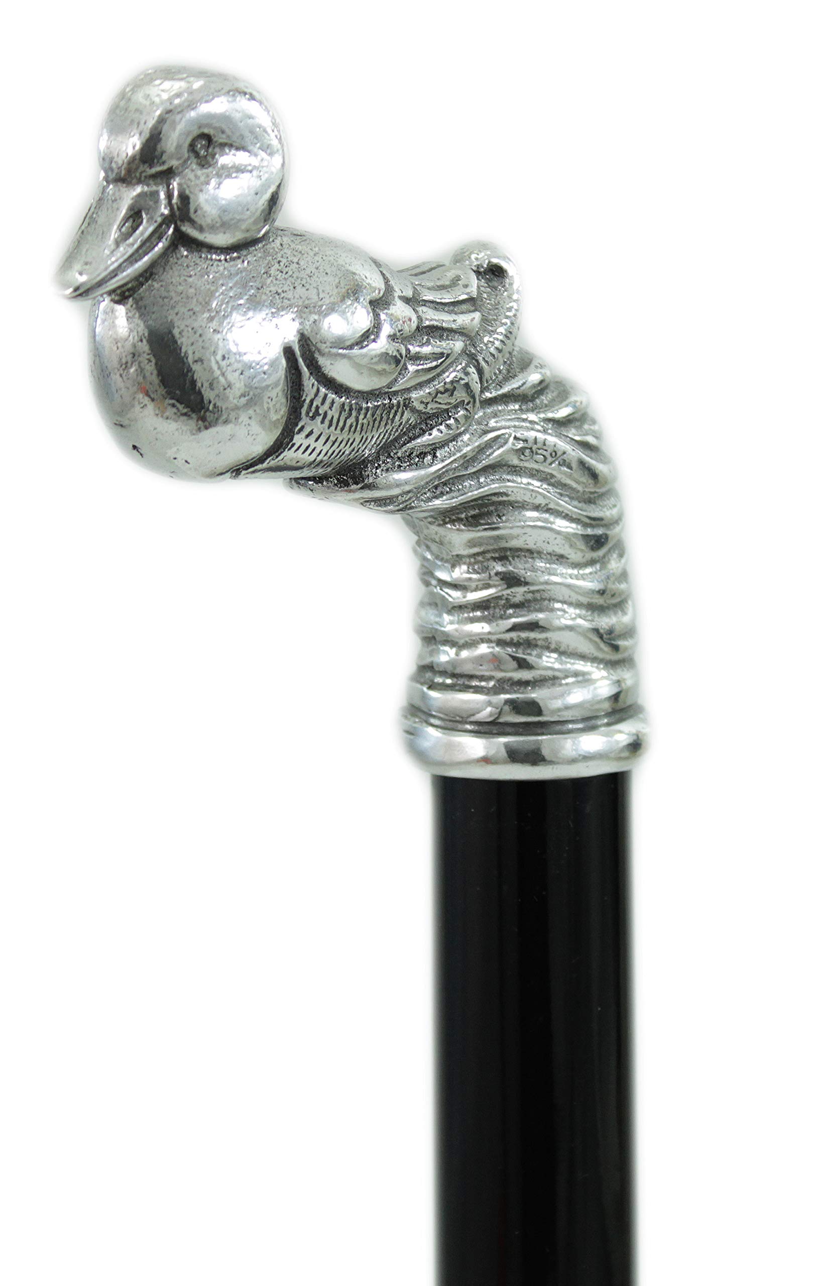 Bastón de paseo de madera y peltre elegante sólido para ceremonia hombre y mujer lujo personalizado único hecho a mano CAVAGNINI Italy ((Haggio marrón)