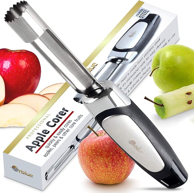 ORBLUE Apple Corer Remover | Best Stainless Steel Fruit Corer Small - Very Useful Kitchen Tool Gadget | Hygienically Removes The Inedible Part in Seconds