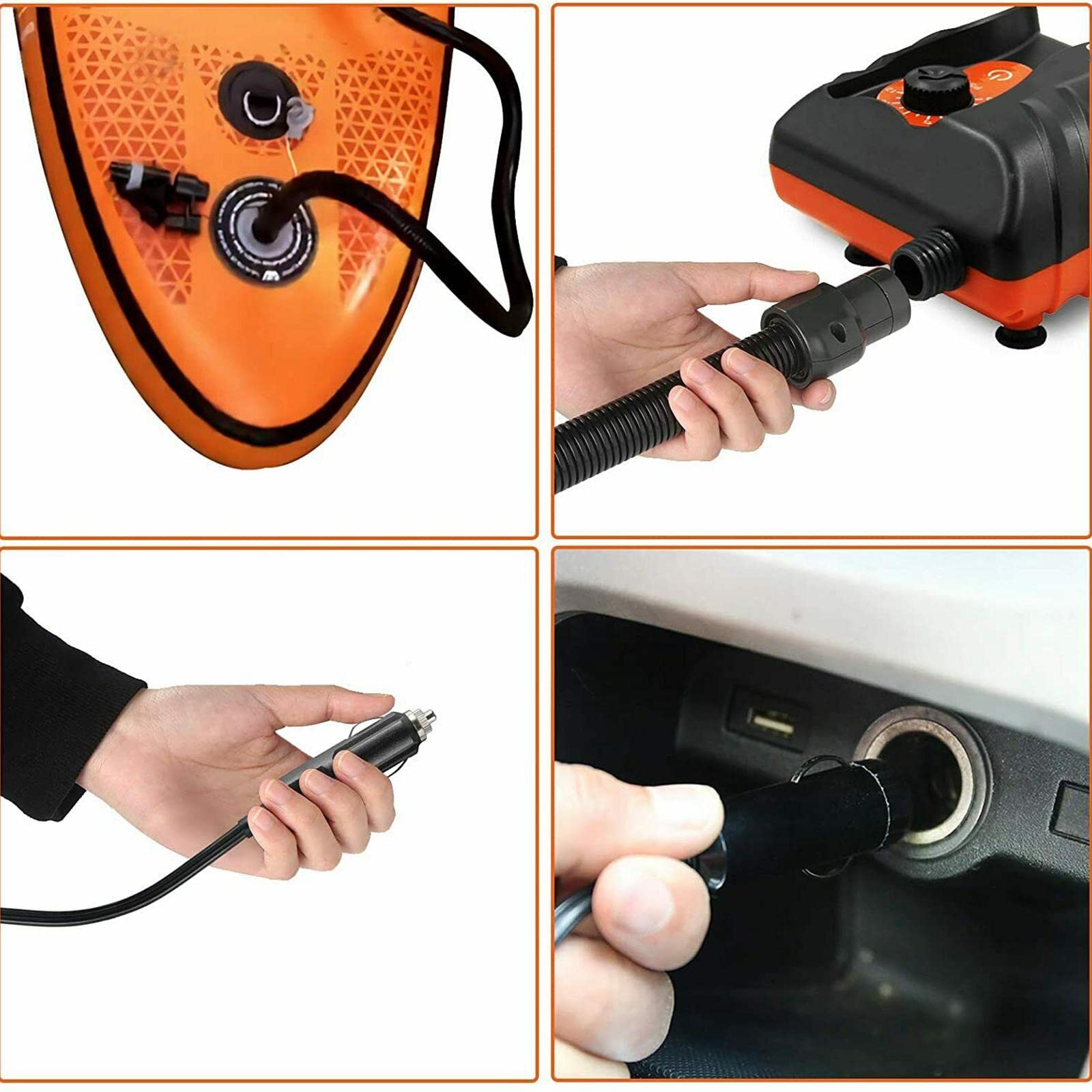 Bomba de Aire Eléctrica con Paleta para Inflar Colchones de Aire Y Piscinas, 12 V, 16 PSI.